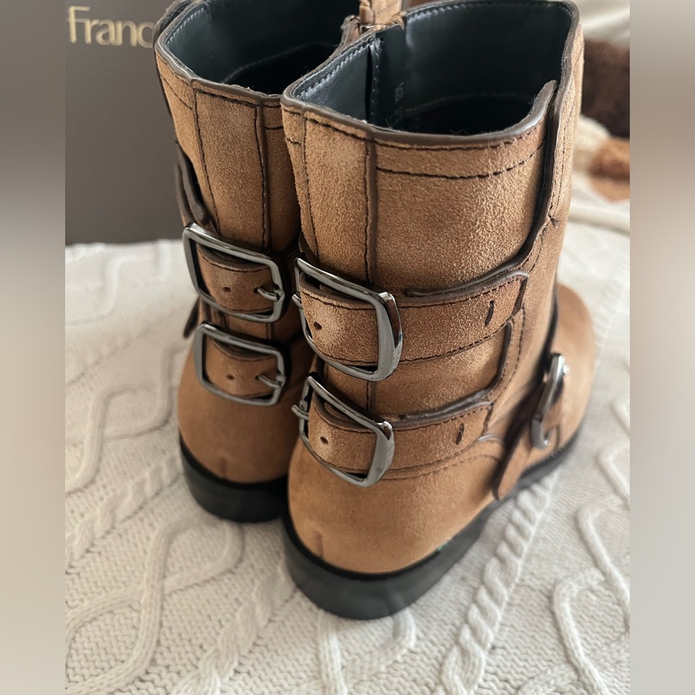 Franco Sarto Taupe Suede Zip-up Boots Women’s Size 8 - Picture 12 of 16